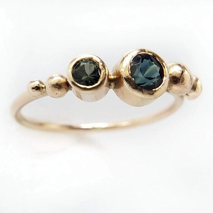 14k Gold Ring with Madagascan Sapphires - Arcana Silver