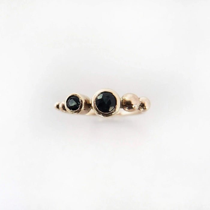 14k Gold Ring with Madagascan Sapphires - Arcana Silver