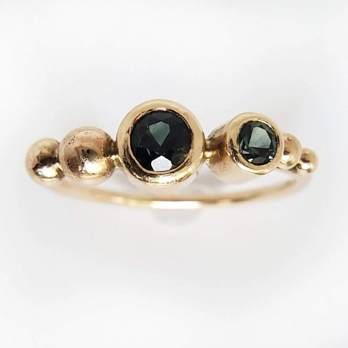 14k Gold Ring with Madagascan Sapphires - Arcana Silver