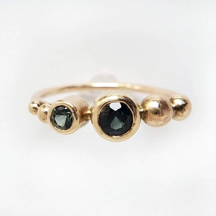 14k Gold Ring with Madagascan Sapphires - Arcana Silver