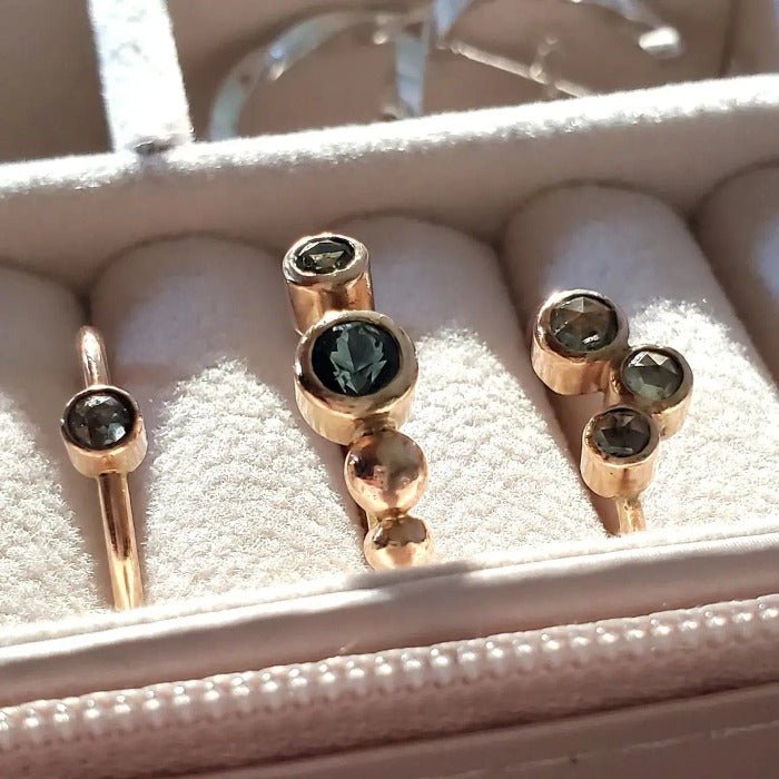 14k Gold Ring with Madagascan Sapphires - Arcana Silver