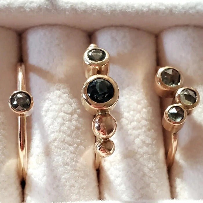 14k Gold Ring with Nigerian Sapphires - Arcana Silver