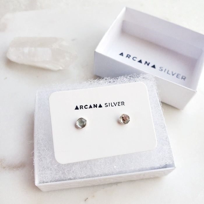 Aquamarine Studs - Arcana Silver