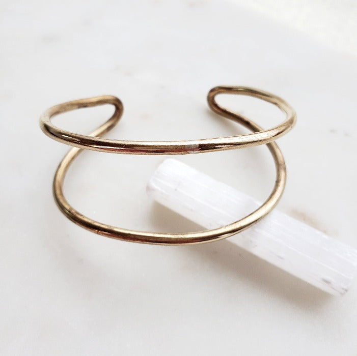 Brass Double Cuff - Arcana Silver