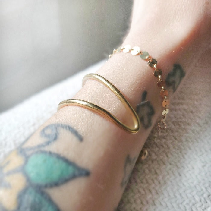Brass Double Cuff - Arcana Silver