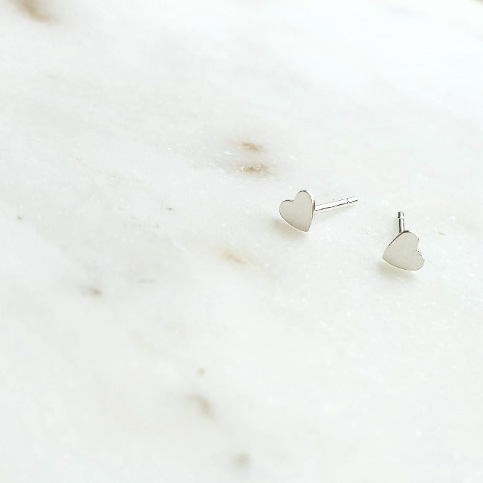 Heart Studs - Arcana Silver