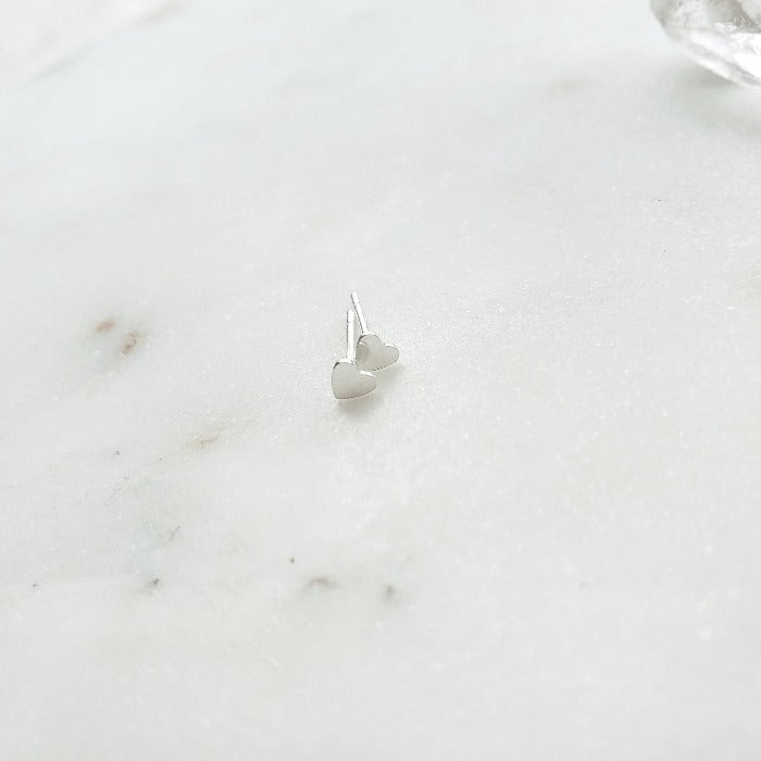 Heart Studs - Arcana Silver