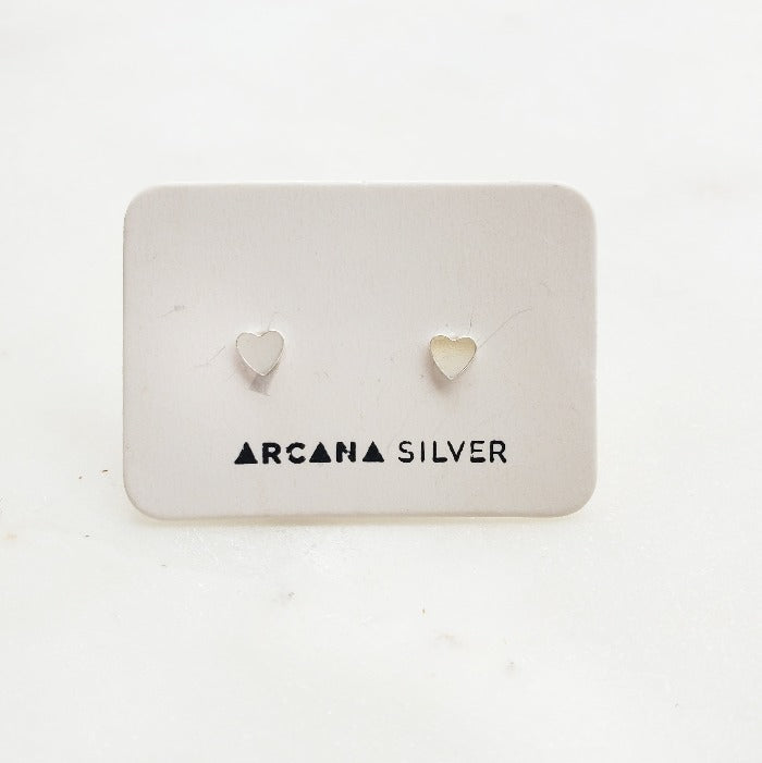 Heart Studs - Arcana Silver