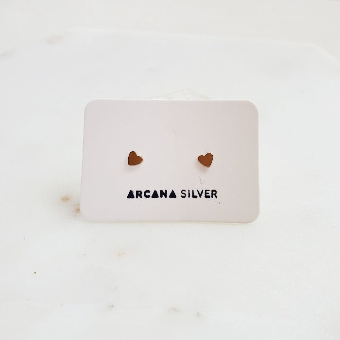 Heart Studs - Arcana Silver