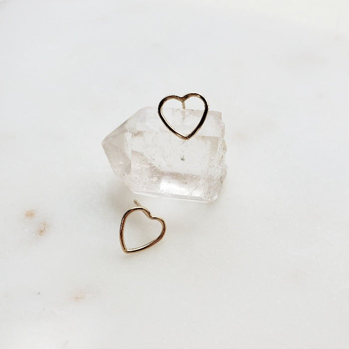 Open Heart Studs - Arcana Silver