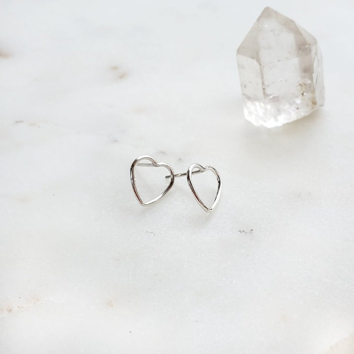 Open Heart Studs - Arcana Silver