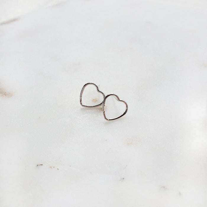 Open Heart Studs - Arcana Silver