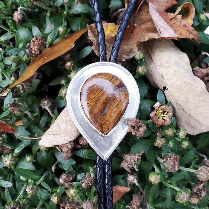 Petrified Wood Bolo Tie - Arcana Silver
