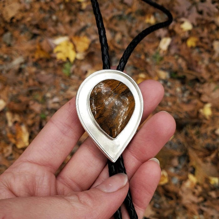 Petrified Wood Bolo Tie - Arcana Silver
