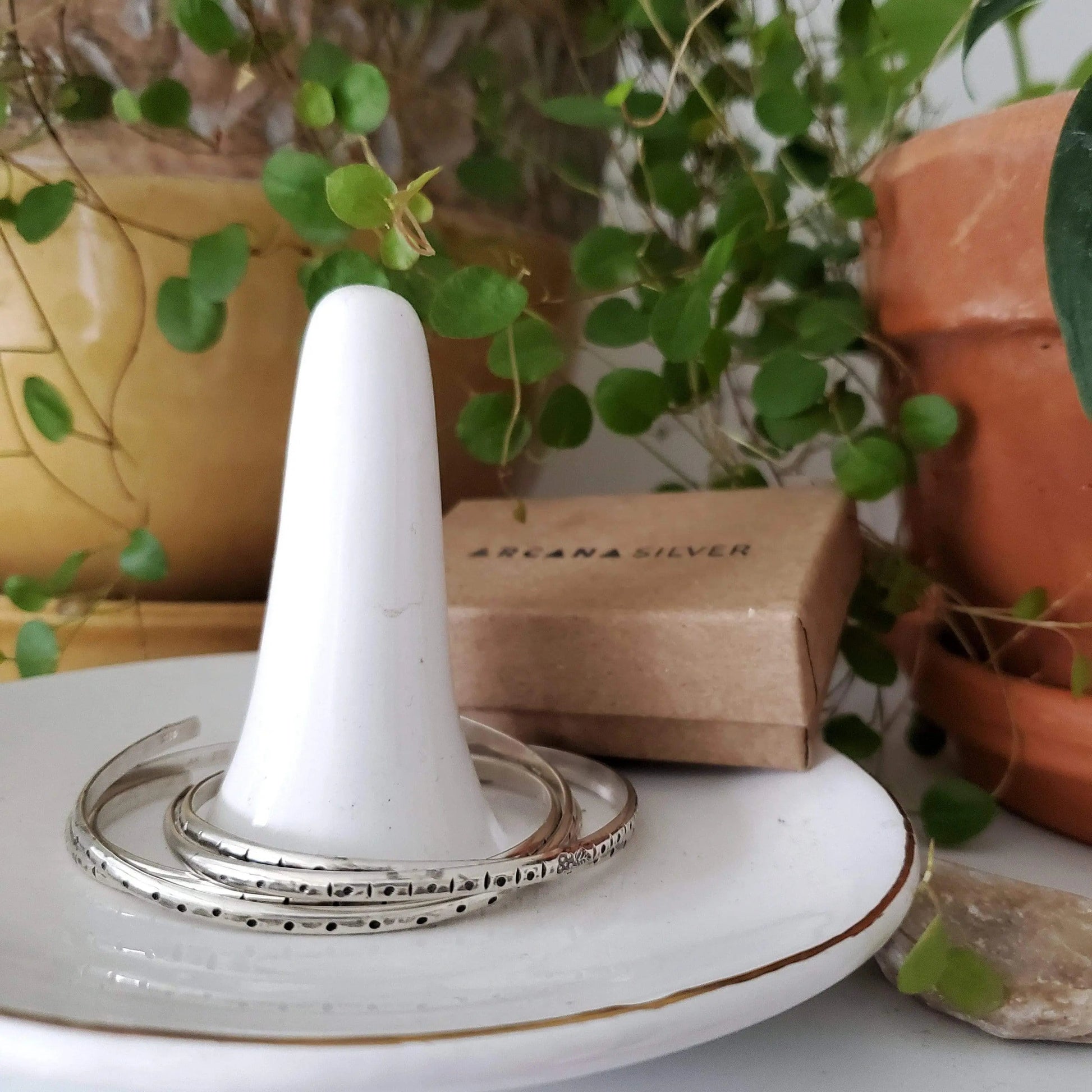 Silver Stamped Stacker Cuff - Arcana Silver