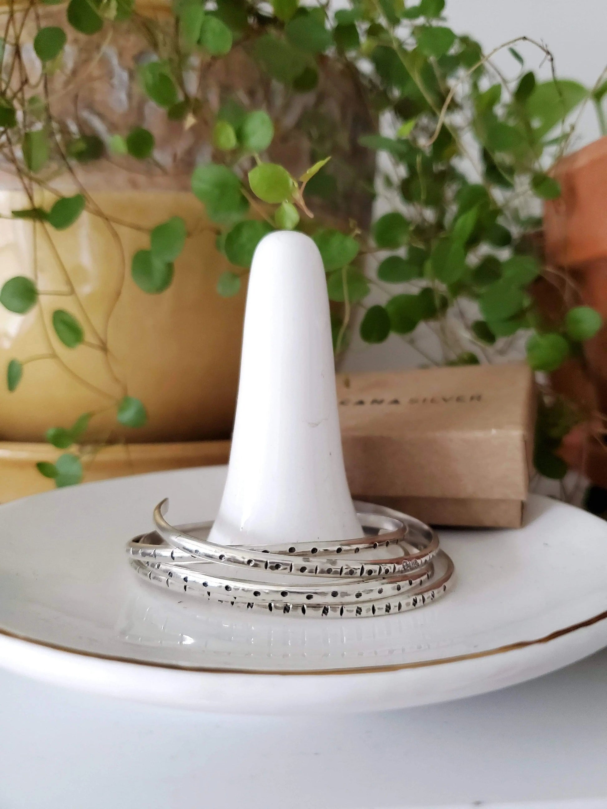 Silver Stamped Stacker Cuff - Arcana Silver