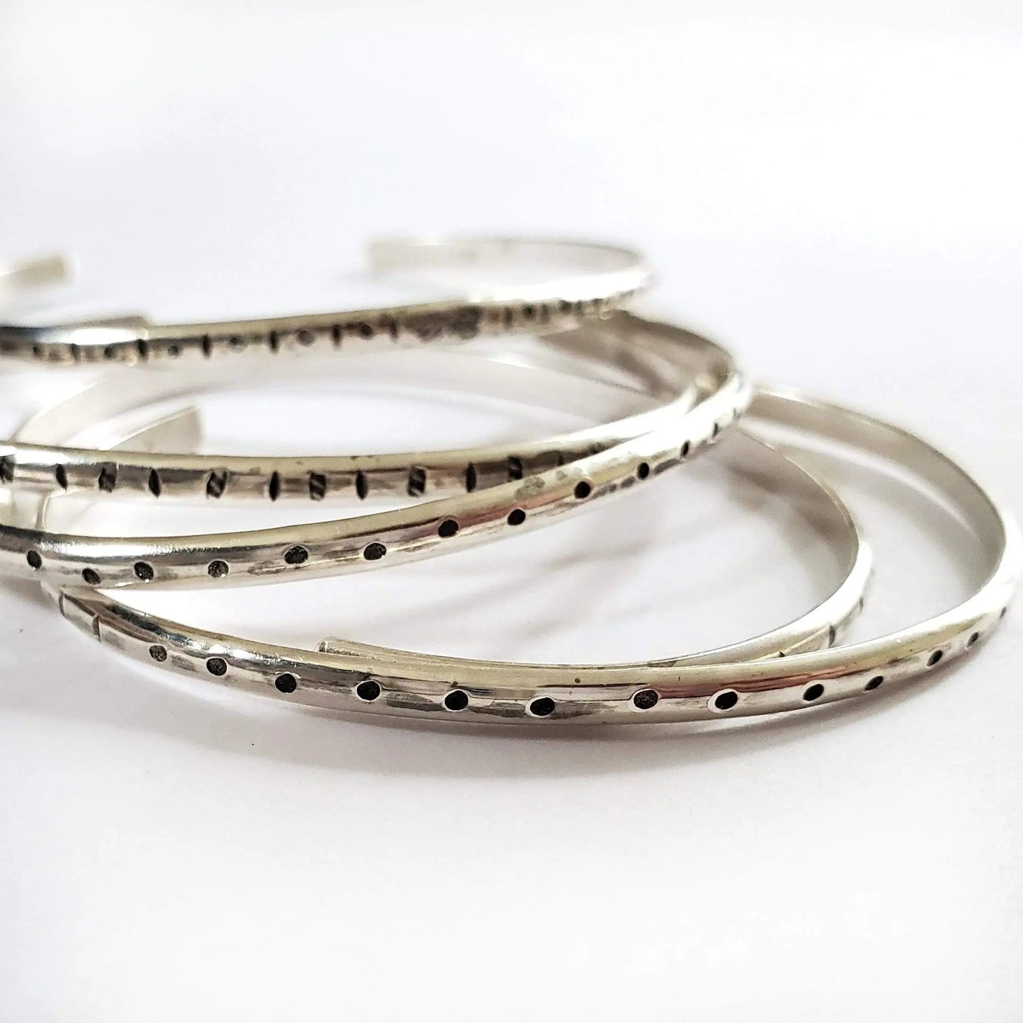 Silver Stamped Stacker Cuff - Arcana Silver