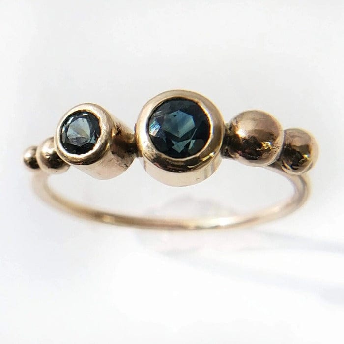 14k Gold Ring with Madagascan Sapphires - Arcana Silver
