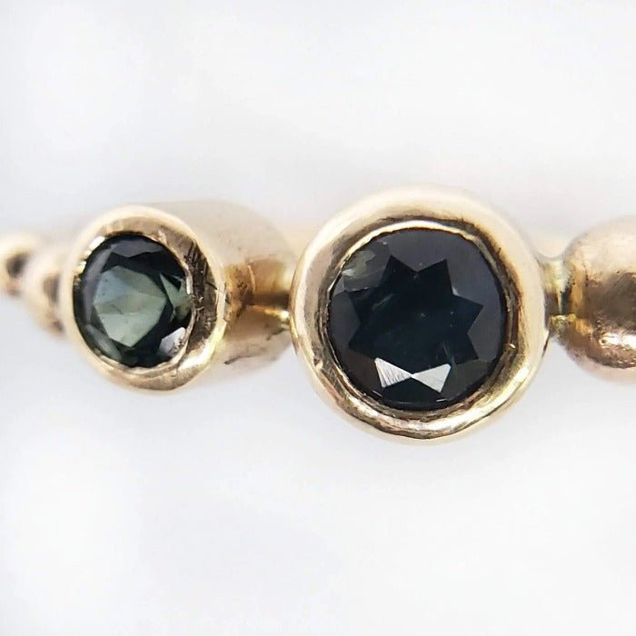14k Gold Ring with Madagascan Sapphires - Arcana Silver