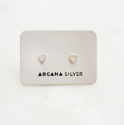 Heart Studs - Arcana Silver