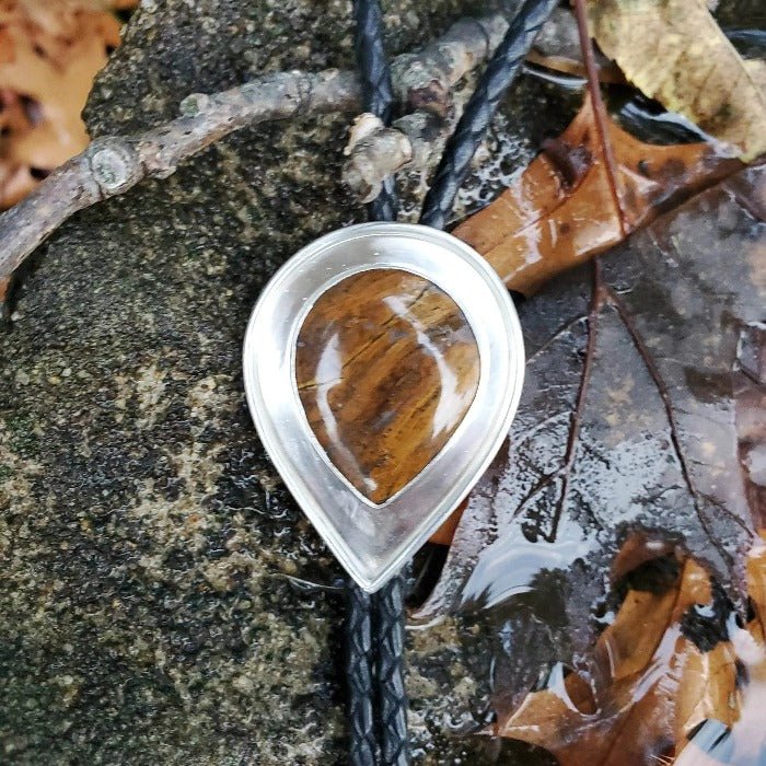 Petrified Wood Bolo Tie - Arcana Silver