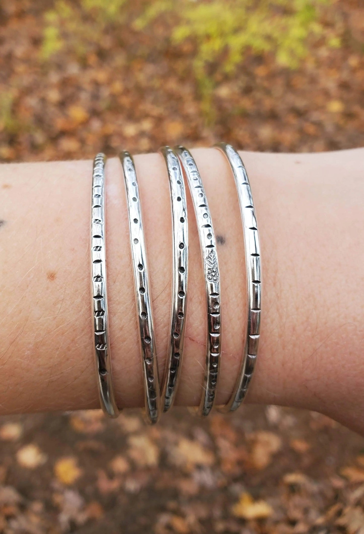 Silver Stamped Stacker Cuff - Arcana Silver