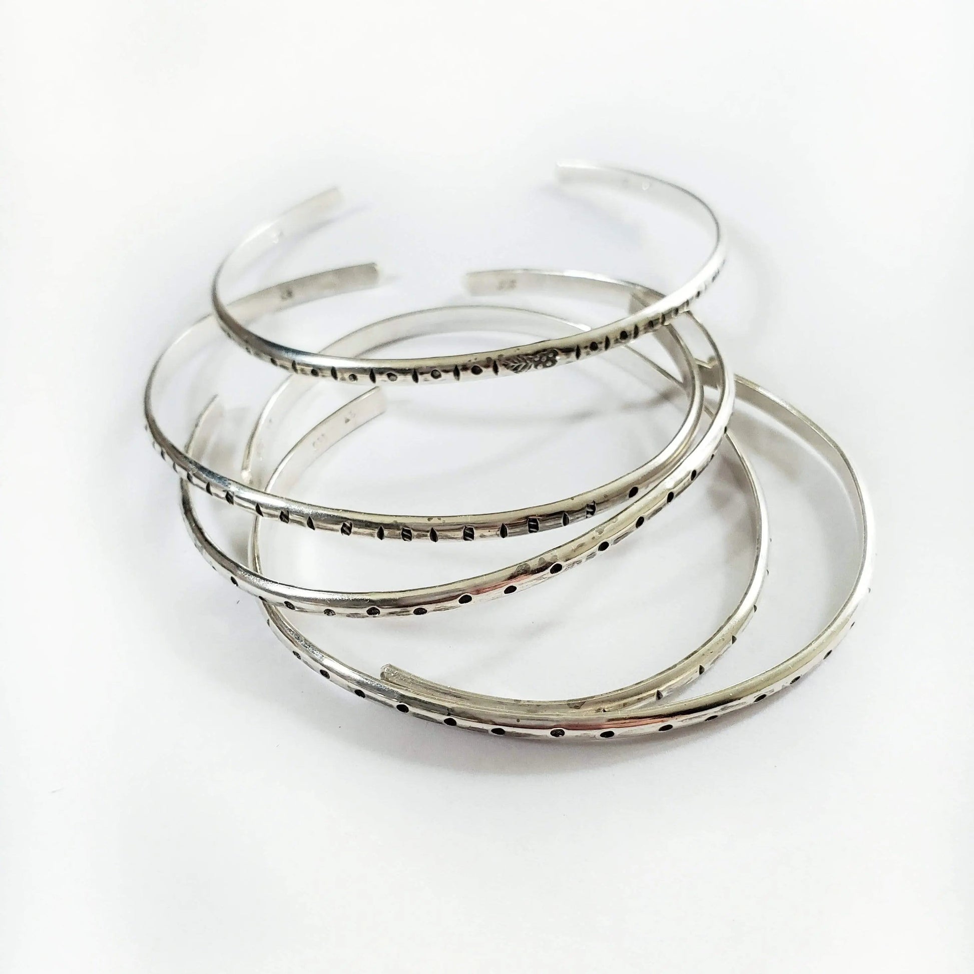 Silver Stamped Stacker Cuff - Arcana Silver